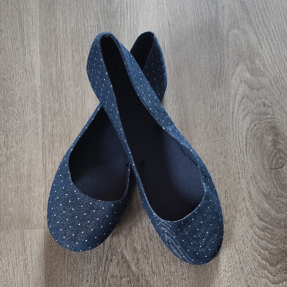 NOBO Navy Blue Sparkle Ballet Flats